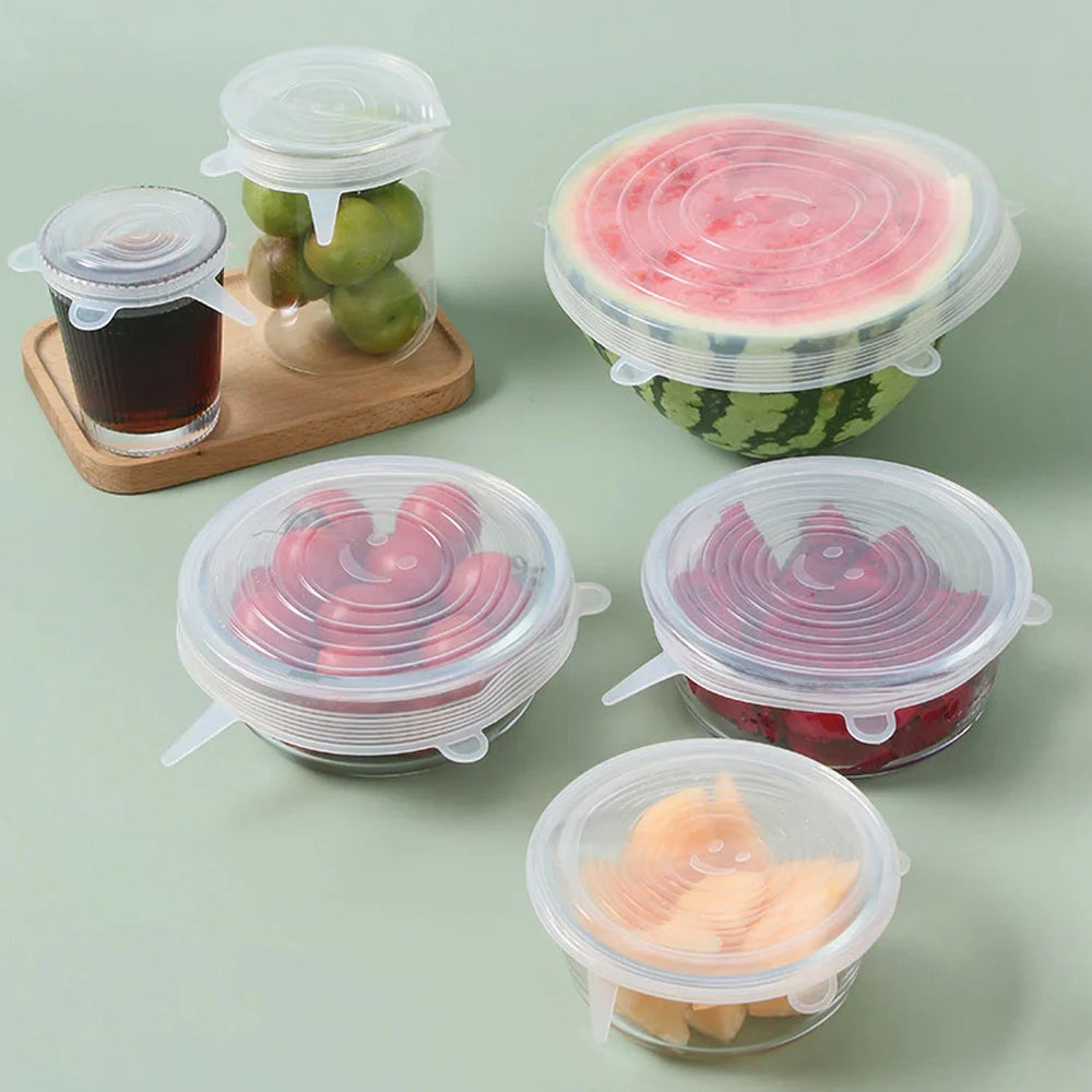 Silicone Stretch Lids – Reusable Food Cover Set (6 Pcs) | Tidy Table