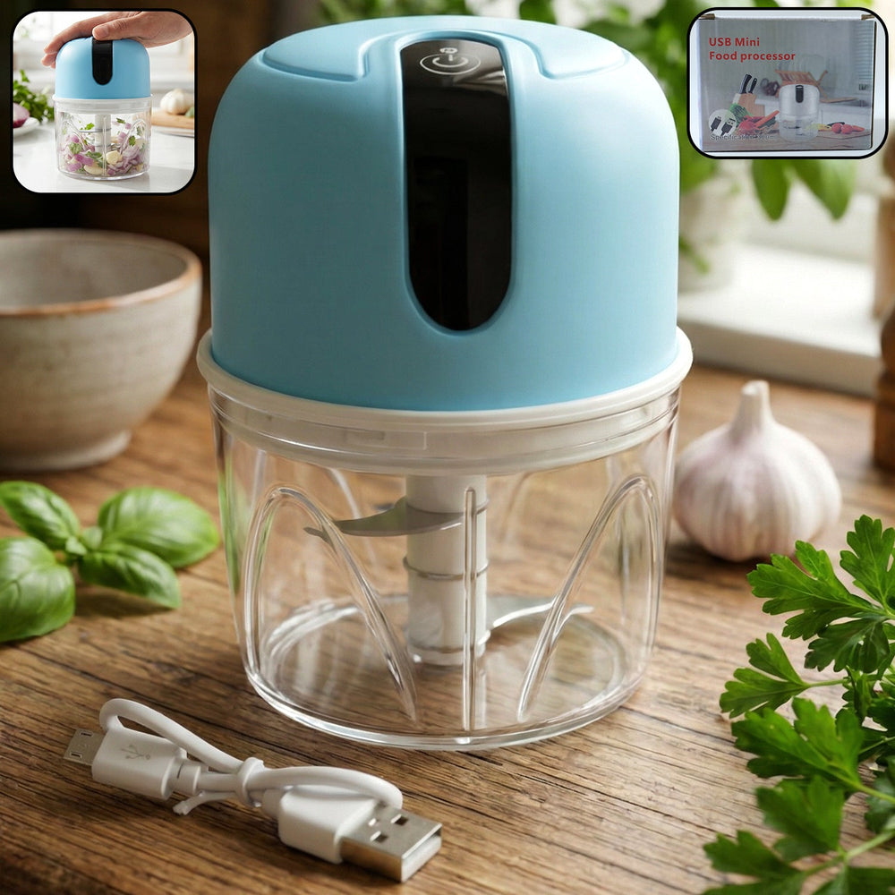 Mini Electric Garlic Chopper – USB Rechargeable 300ml | Indo Glow