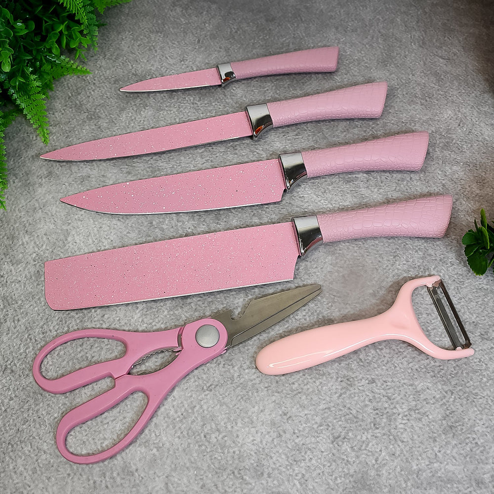 Chef Knife Set – 6 Pcs Stainless Steel Ceramic Coated | Quickslice