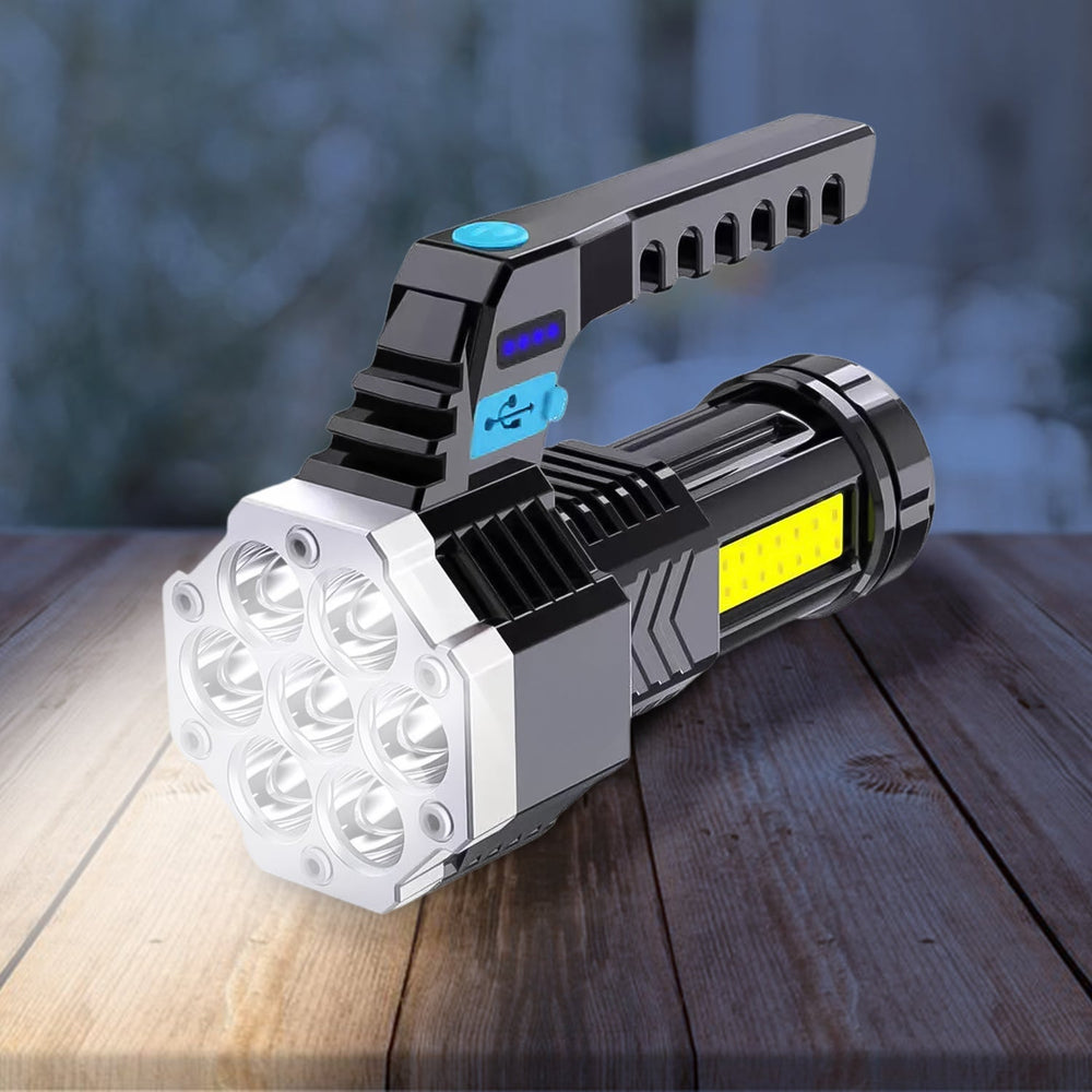 Rechargeable LED Flashlight – Portable 7-LED COB Torch | PHOBIA