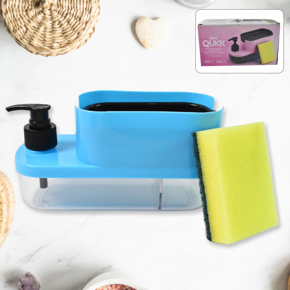 3-in-1 Soap Dispenser – Kitchen & Bathroom Organizer | VelvetBubbles