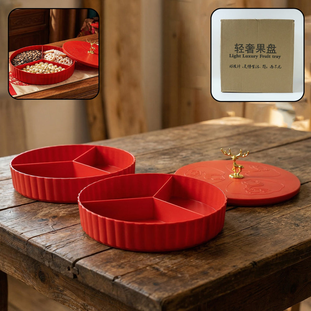 Dry Fruit Serving Tray – 2 Layer Multipurpose Snack Organizer
