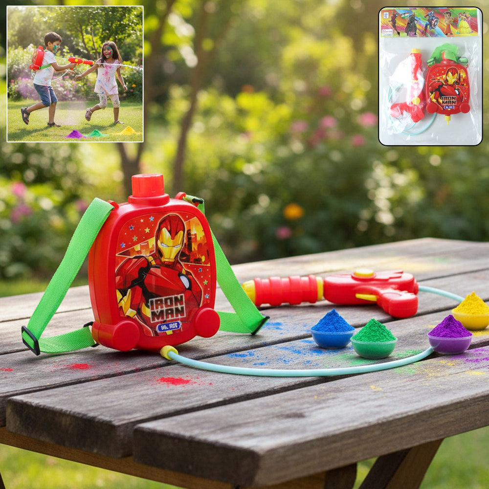 Backpack Water Gun – Long Range Kids Pichkari for Holi Fun