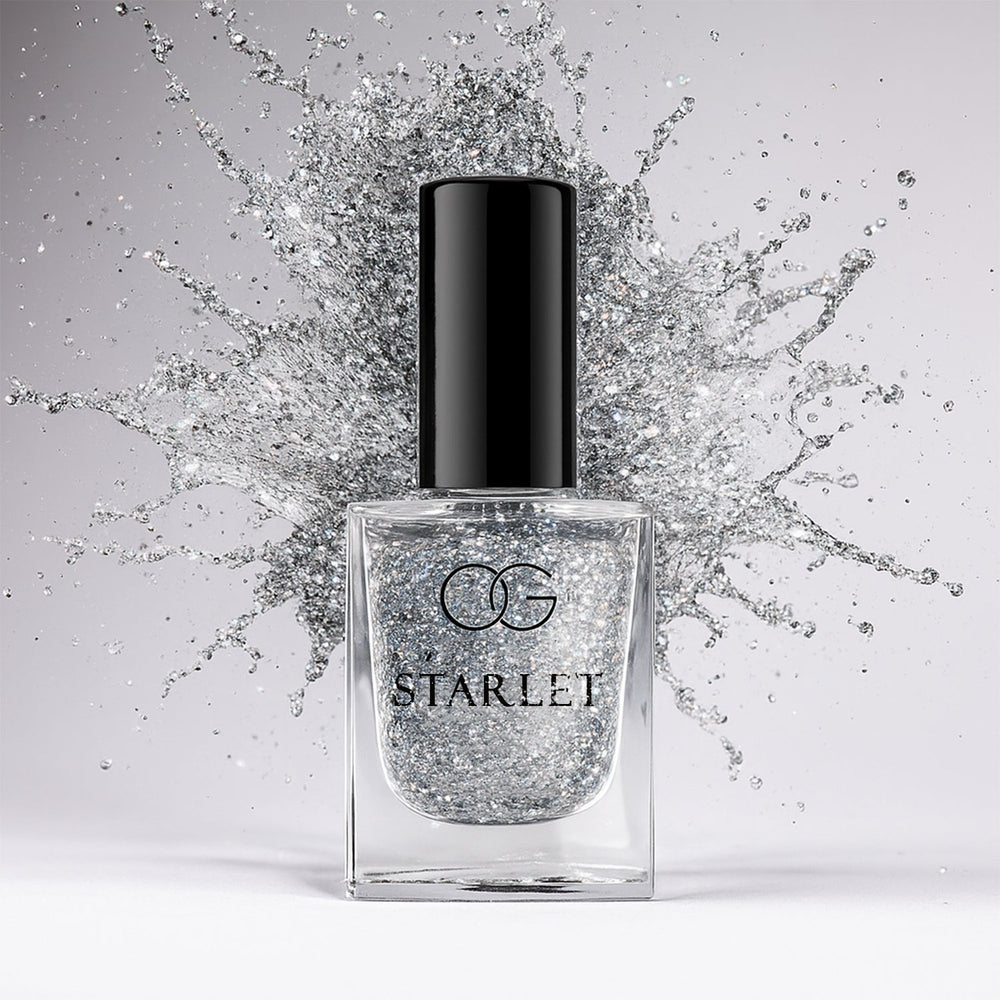 Silver Moonlight Glitter Nail Paint – Long-Lasting Sparkle Finish