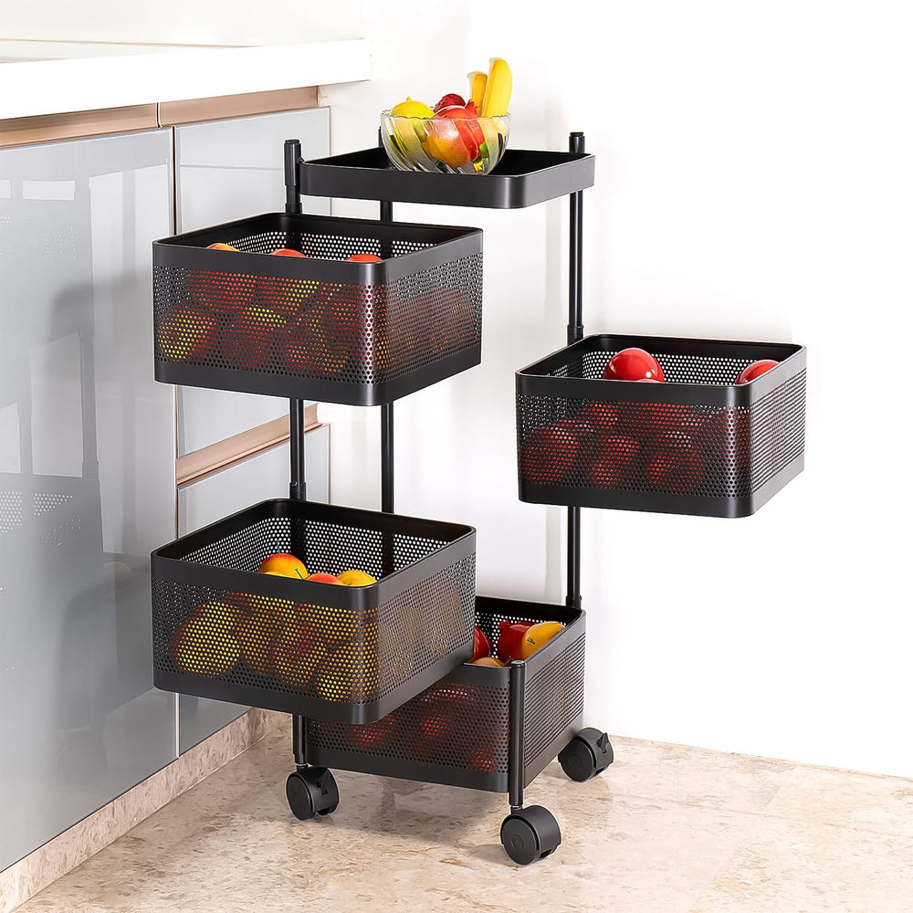 Metal Kitchen Trolley – 4 Layer Durable Storage Rack | Tidy Table