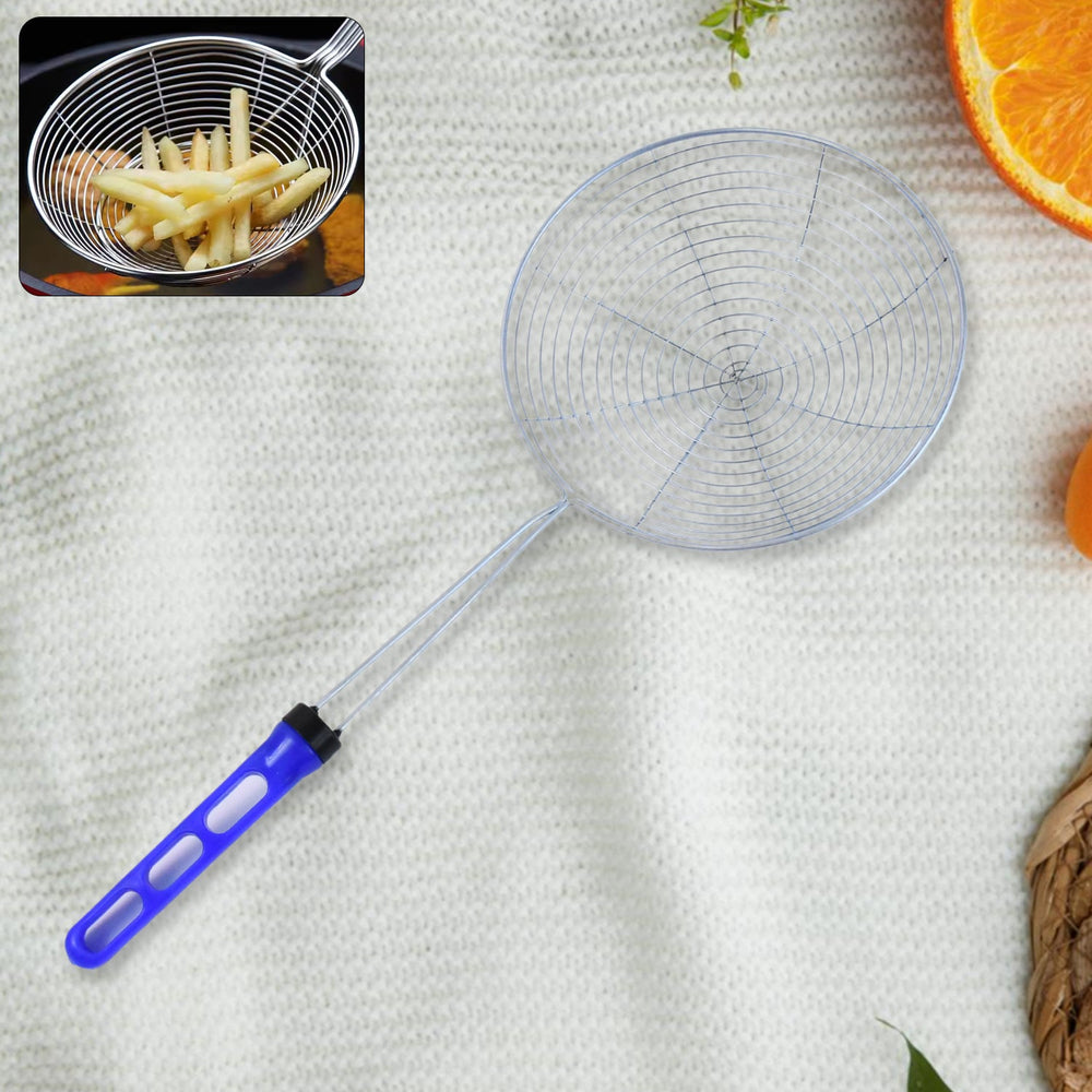 Stainless Steel Deep Fry Strainer – Large Size with Long Handle