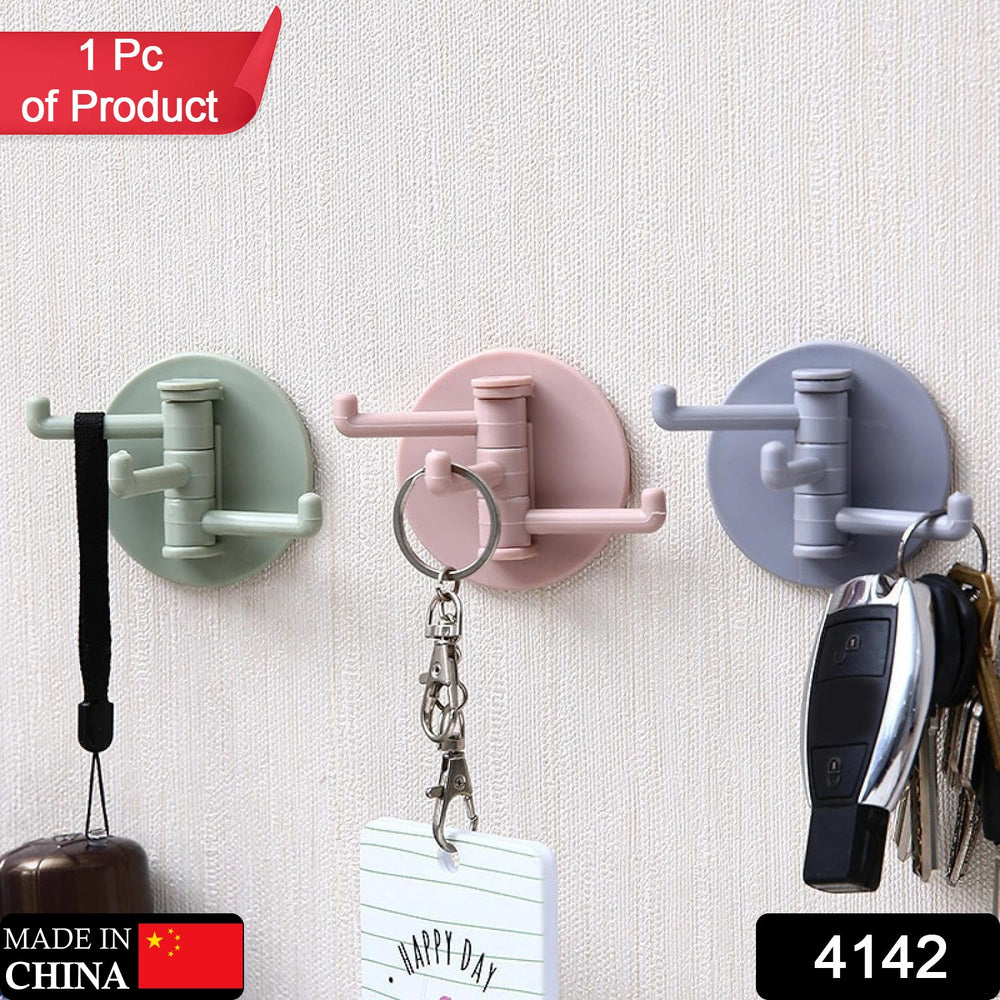 Punch-Free Sticky Hook – 3-Hook Rotating Organizer | GlimmerHome