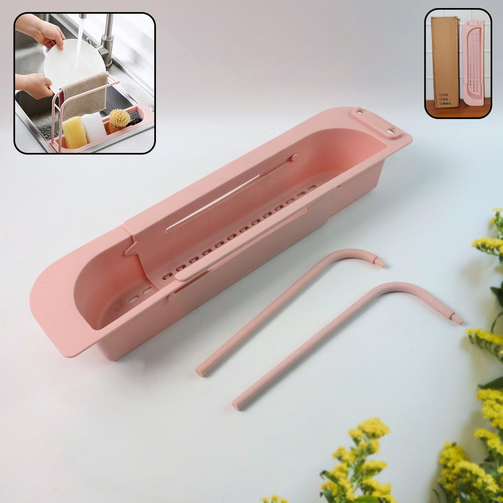 Expandable Sink Caddy – Dual Towel Bars & Drip Tray for Kitchen
