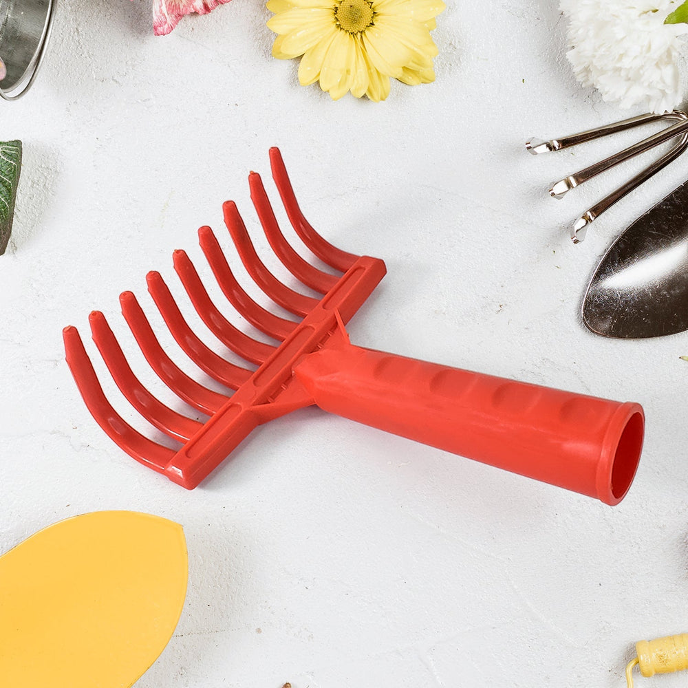 Plastic Garden Hand Rake – Lightweight 9-Tooth Cultivator Tool