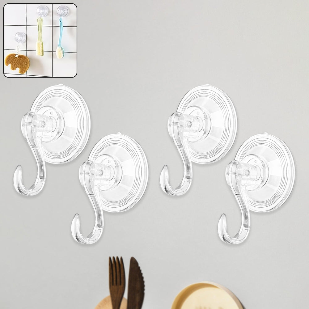 Plastic Suction Cup Hooks – Strong Hold & Reusable 4-Pc Set