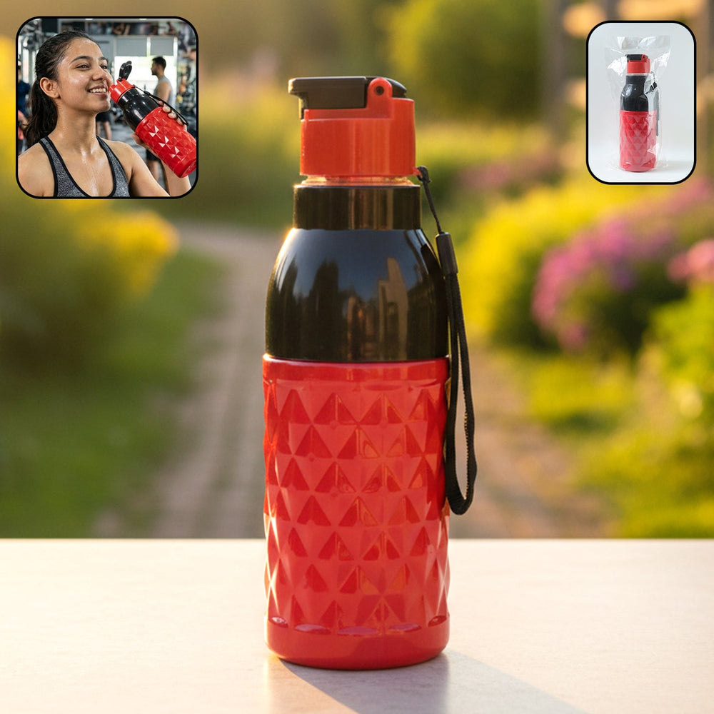 400 ML Sports Water Bottle – Leakproof with Flip Top Lid & Strap