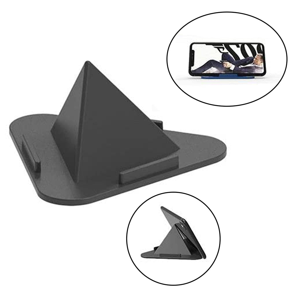 Black Pyramid Mobile Stand – 3 Adjustable Angles for Smartphones & Tablets