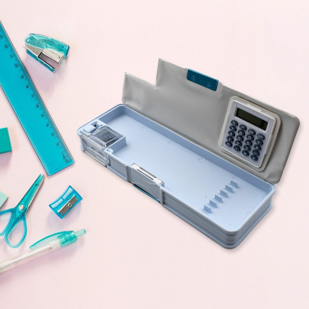 Magnetic Geometry Pencil Box – Dual Sharpener & Calculator |