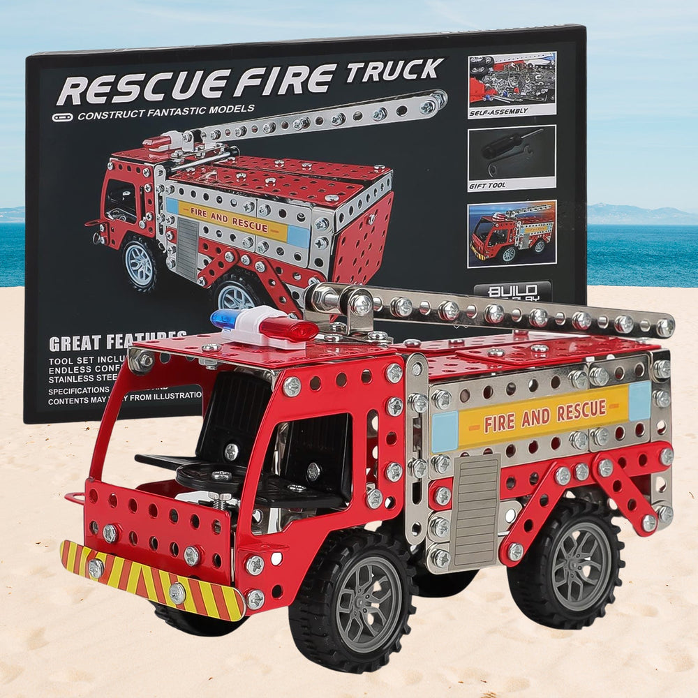 Metal Fire Truck Building Blocks – DIY STEM Kit for Kids | Little Blocks