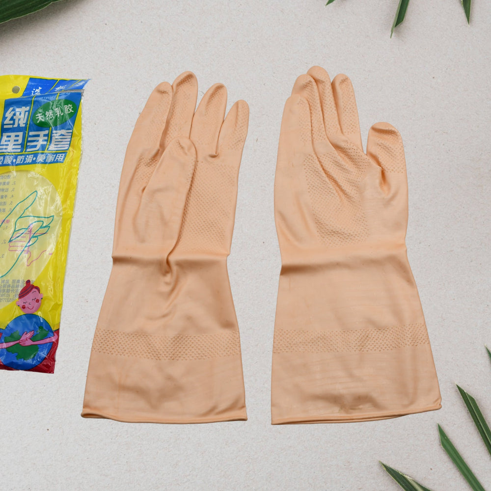 Natural Gum Rubber Cleaning Gloves – Durable & Reusable | SparkleTidy