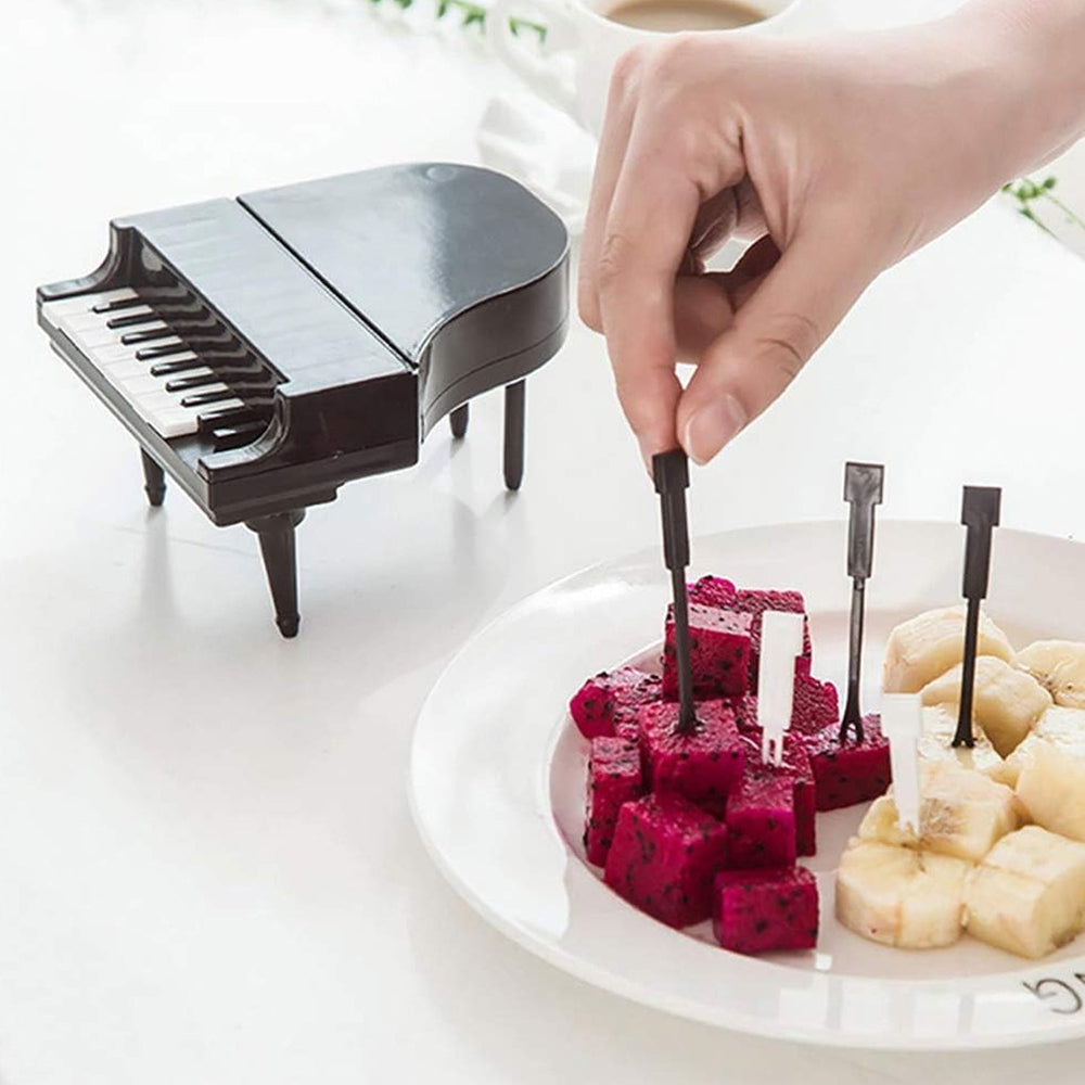 Piano Fruit Forks – 10 Pc Decorative Snack Set | Vastate