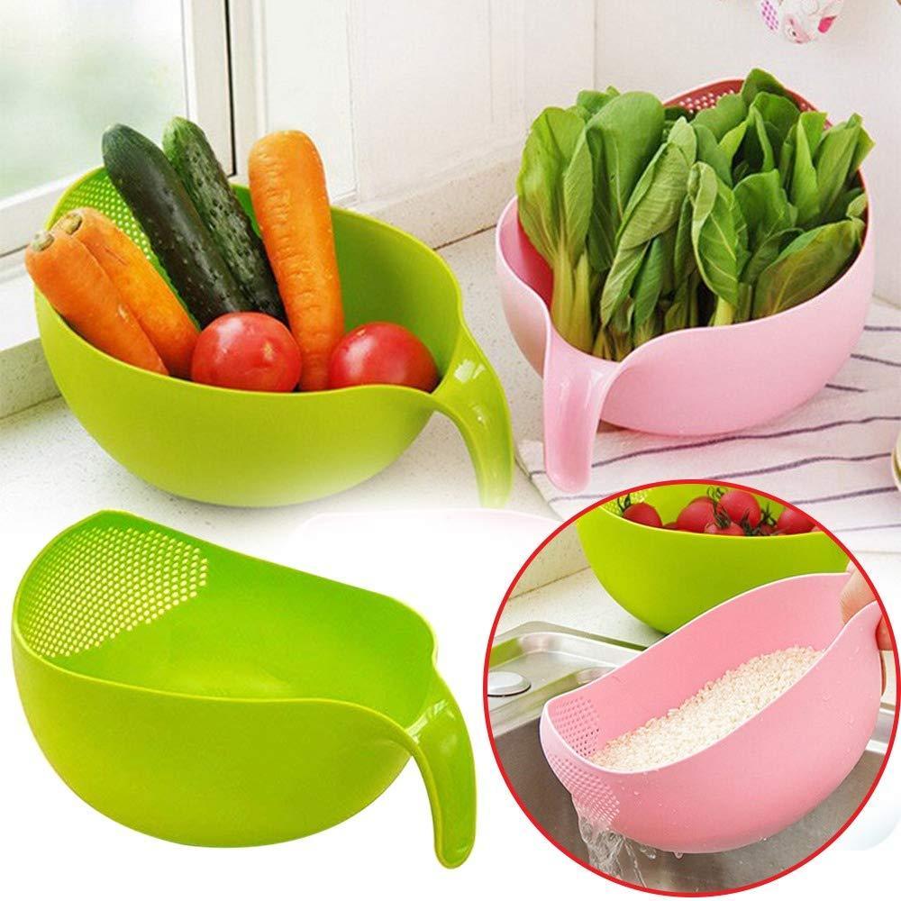 Rice Strainer Bowl Set – Thick Plastic 3pc with Handle | Vastate