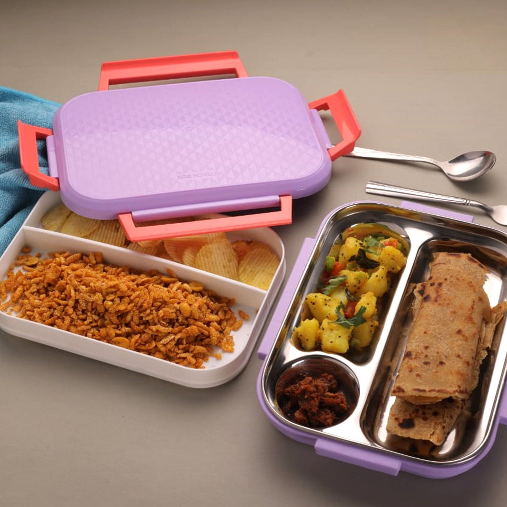 Steel Lunch Box – Multi-Compartment Tiffin for Office & School | Lunchie Bunchie