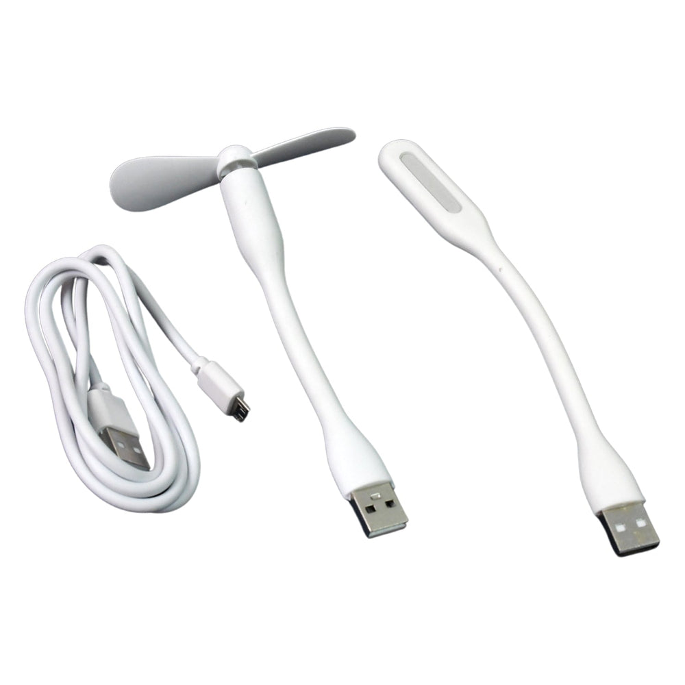 Portable USB Fan Set – Mini Fan, LED Light & Cable | Indo Glow
