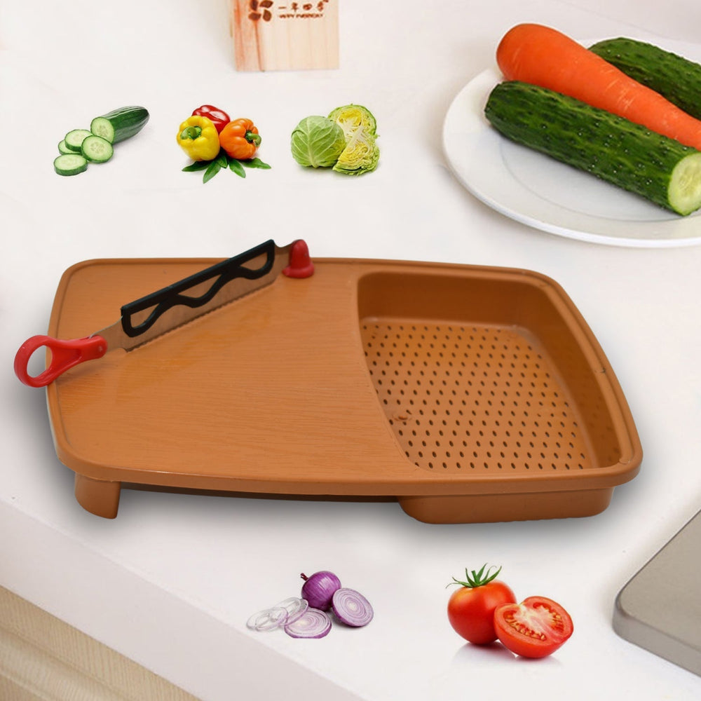 Plastic Cutting Board – Non-Slip with Holder |
