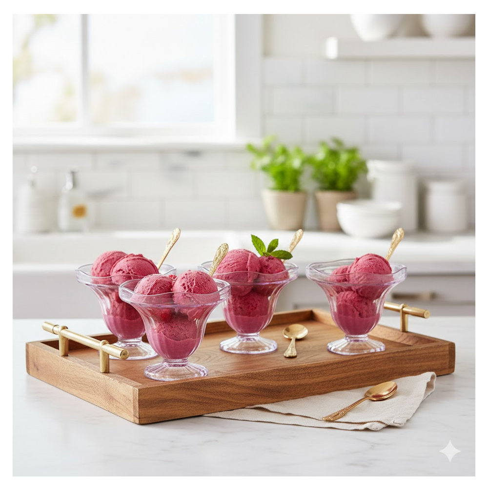 Plastic Ice Cream Bowls – Tulip Design, Set of 6 | Serve Stellar