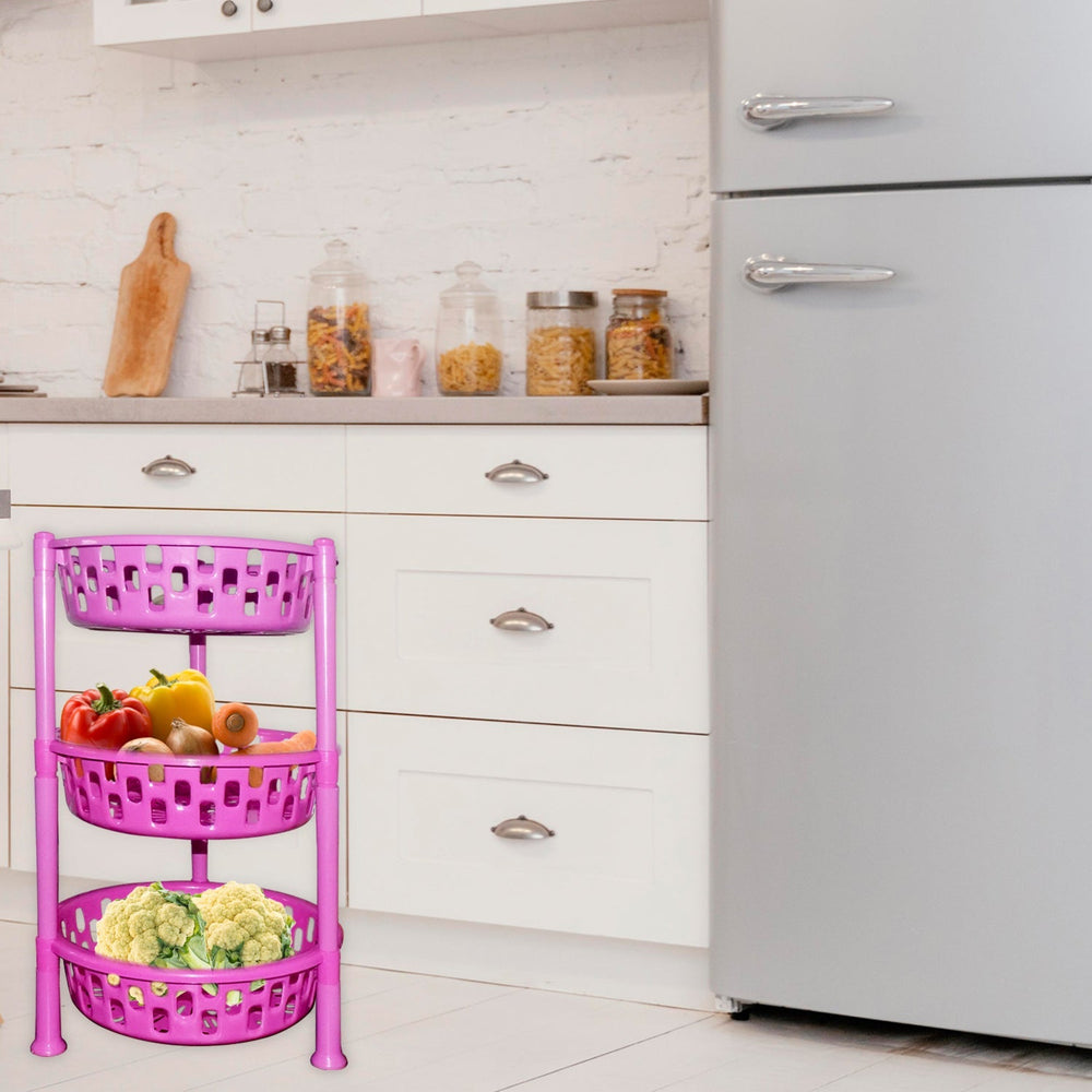 Plastic Storage Rack – 3-Tier Multipurpose Organiser | Organivo