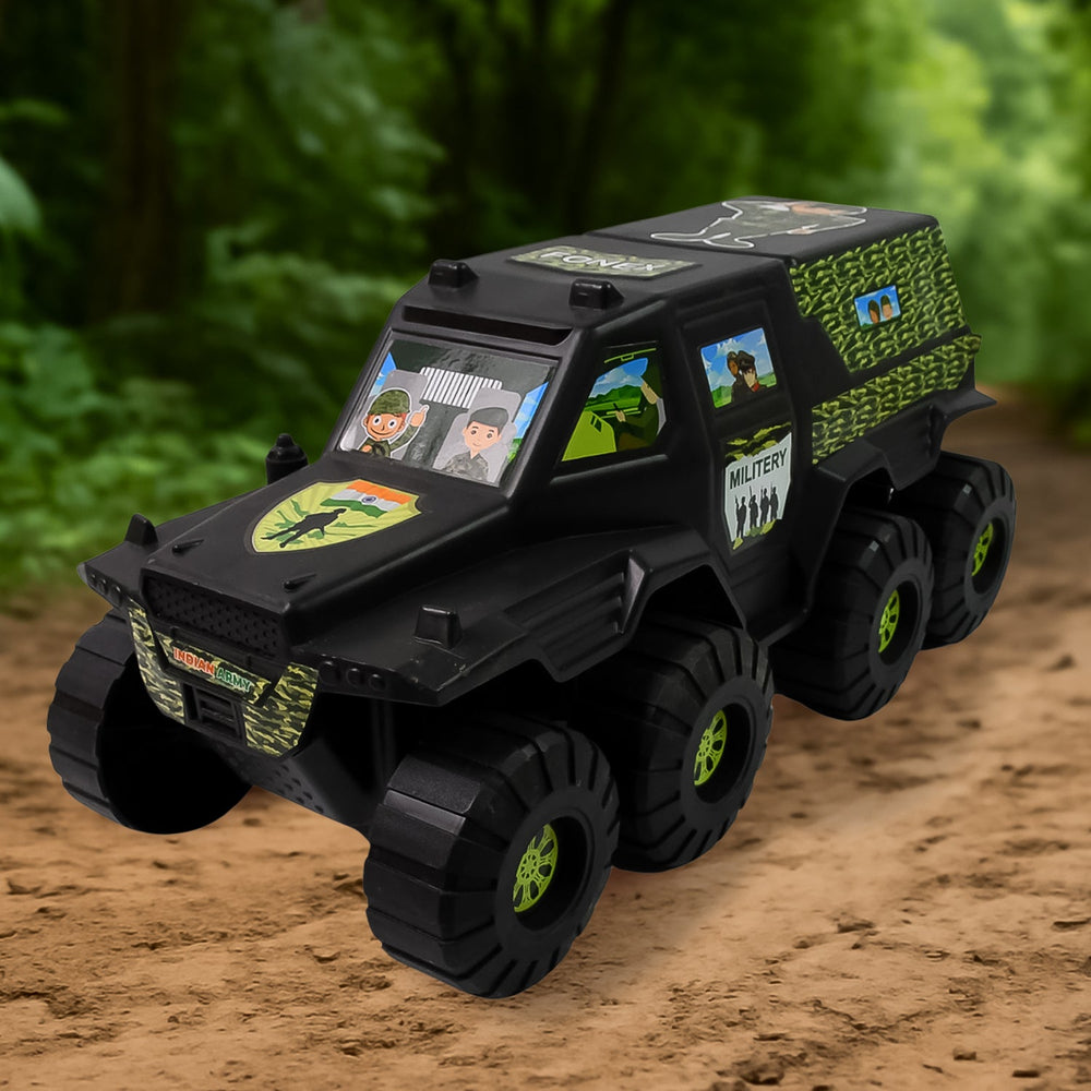 Military Toy Car – 8-Wheel Plastic Army Vehicle | Brain Horizon