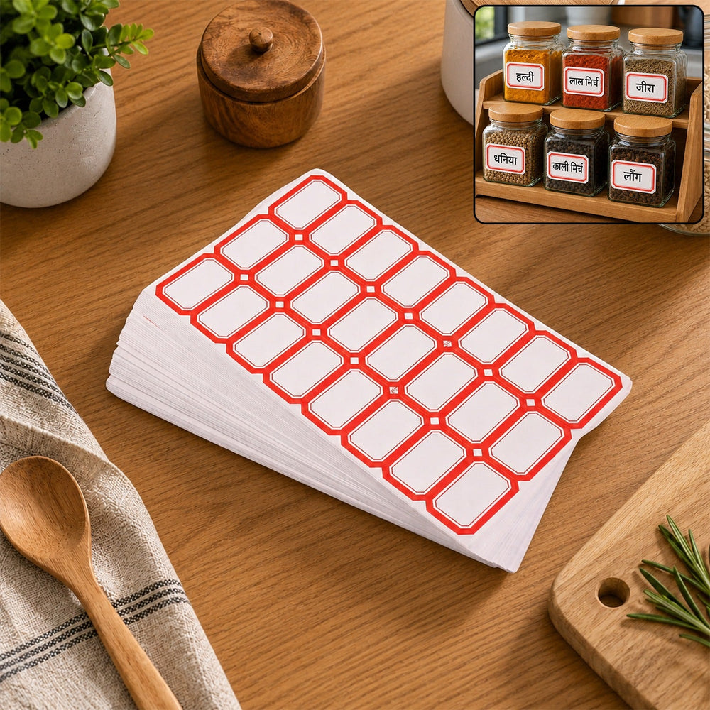 Spice-jar labels, Container labels, Storage-box labels s Writable Self Adhesive Sticker Sheets (50 Pc Set)