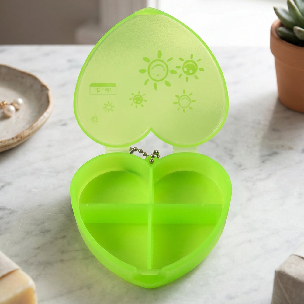 Heart Shape Pill Organizer – Compact Travel-Friendly Storage