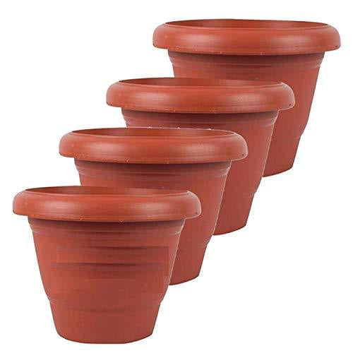 Heavy Plastic Planter Pot – Durable Brown Gamla | Indo Glow