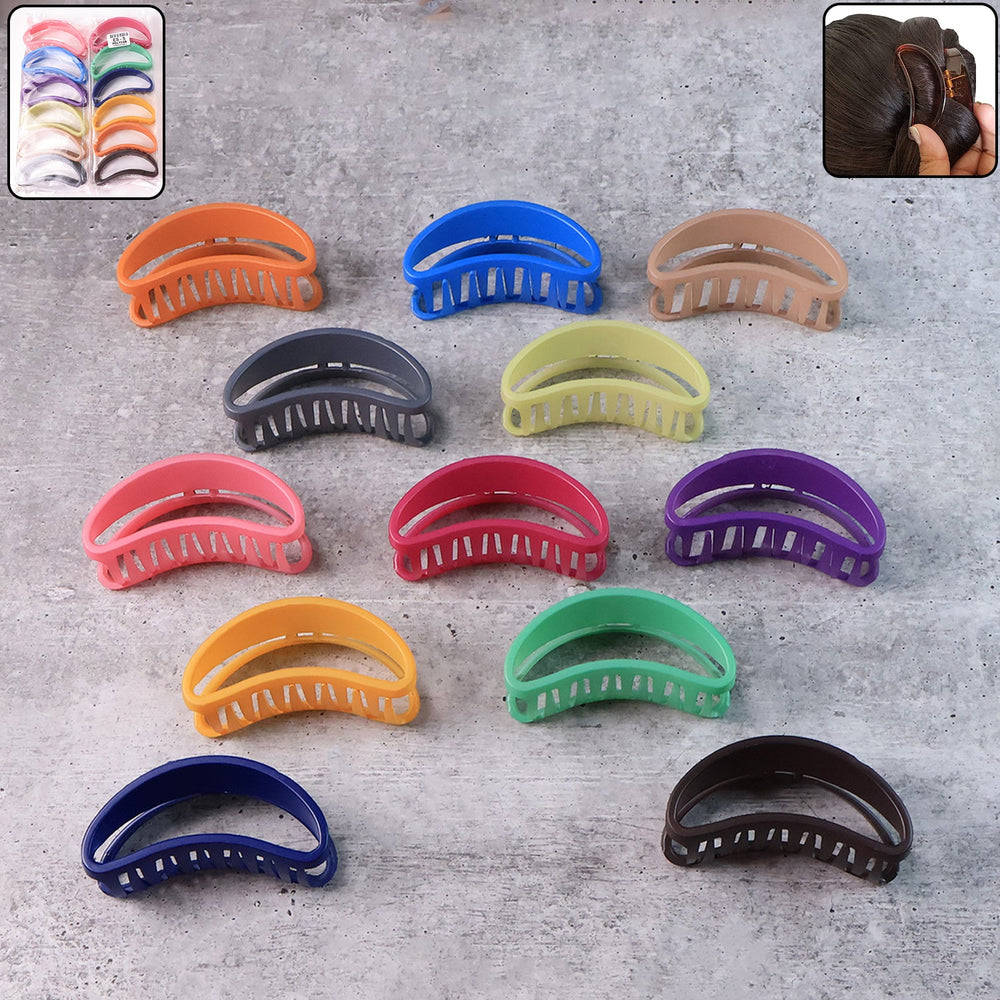 Plastic Hair Clip – Durable Matte Hair Clamp Grip (12 Pc)