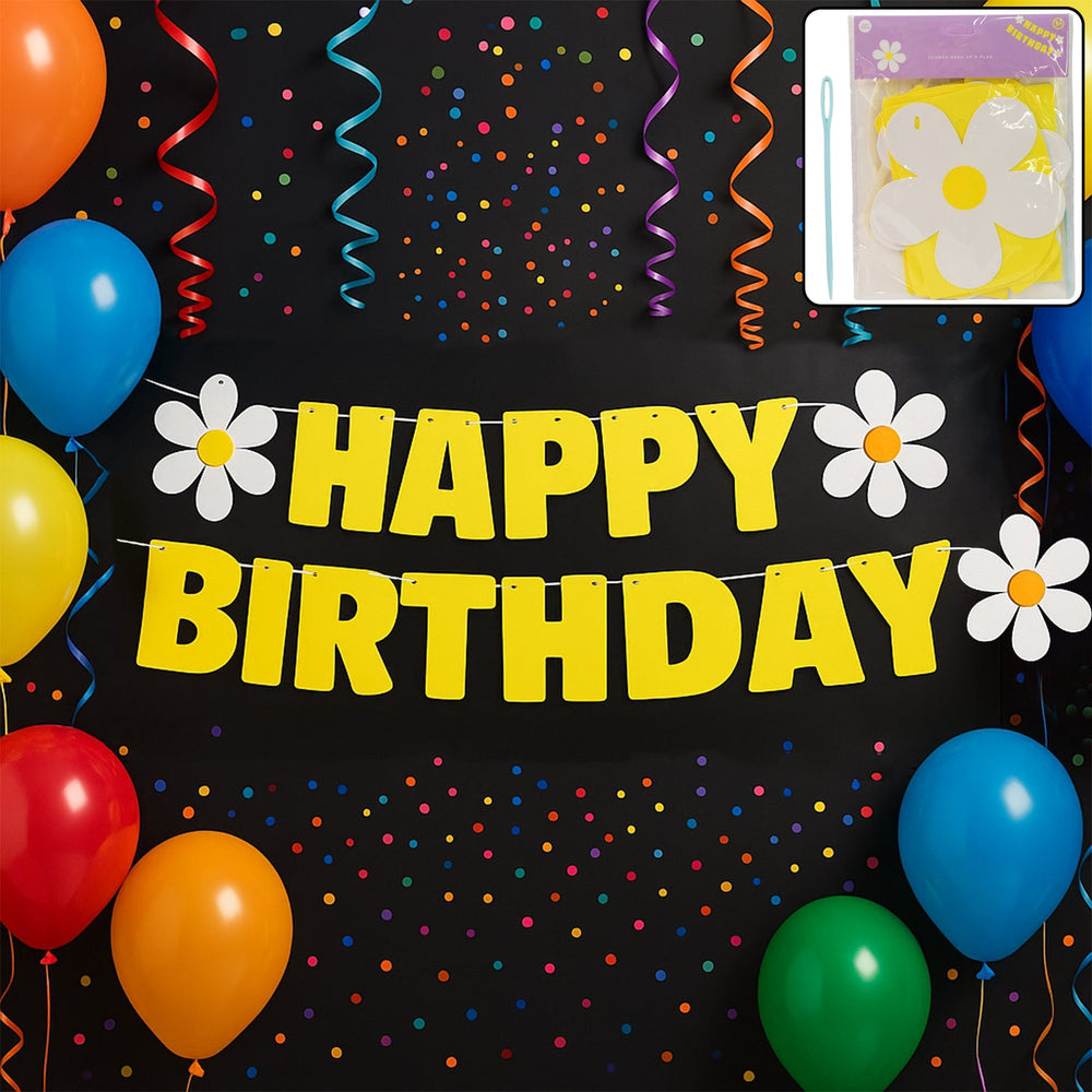 Birthday Banner Set – Vibrant Floral Party Decoration