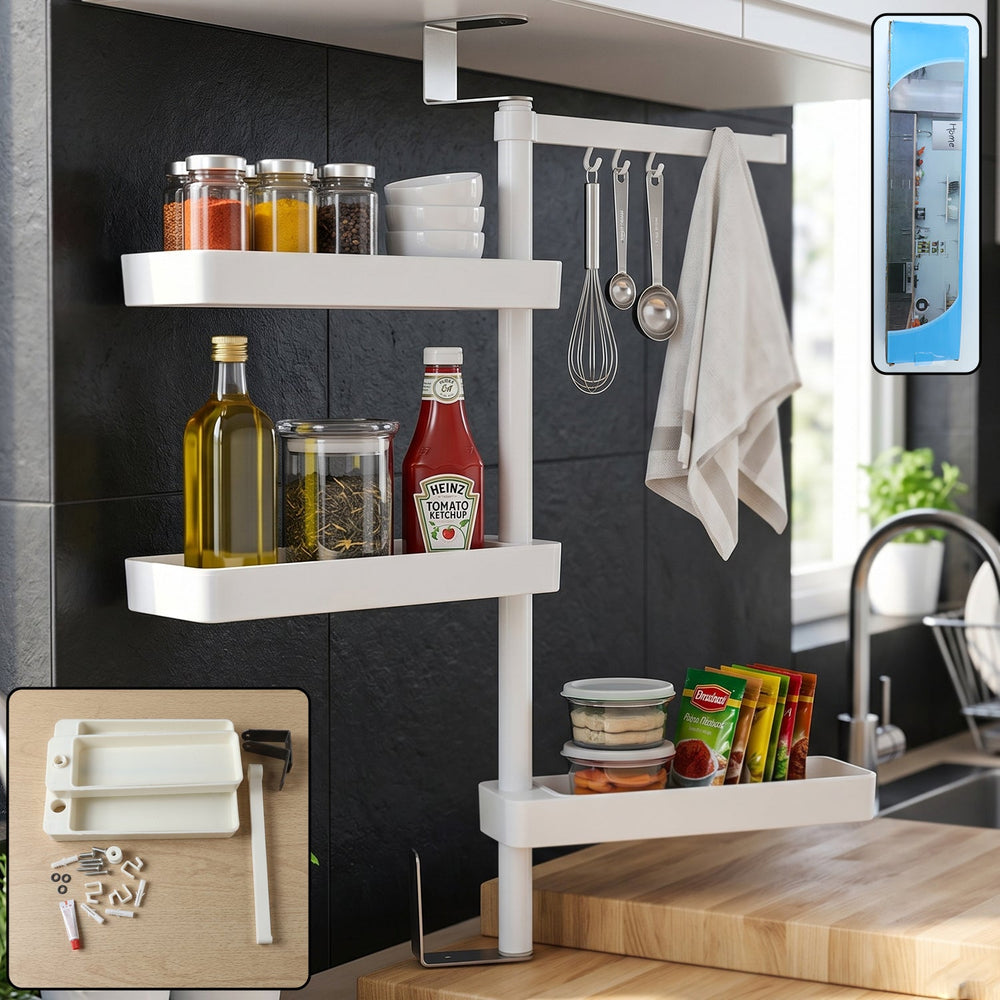 Rotating Storage Rack – 4-Tier Multipurpose Organizer