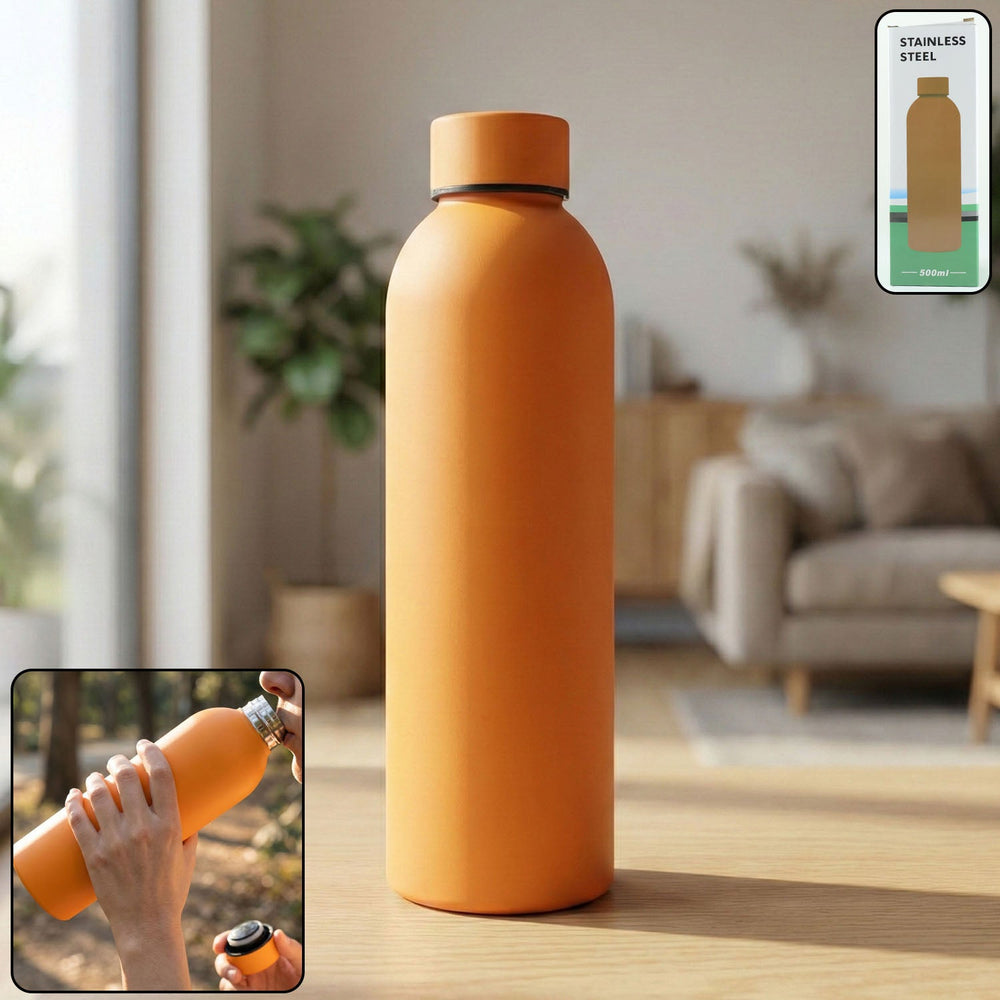 Insulated Stainless Steel Water Bottle – 500ml Orange