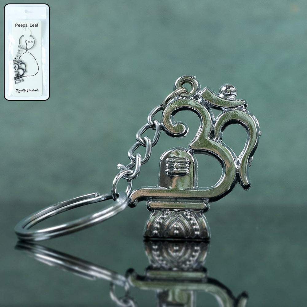 Om Shivling Metal Keychain – Durable Spiritual Pocket Charm