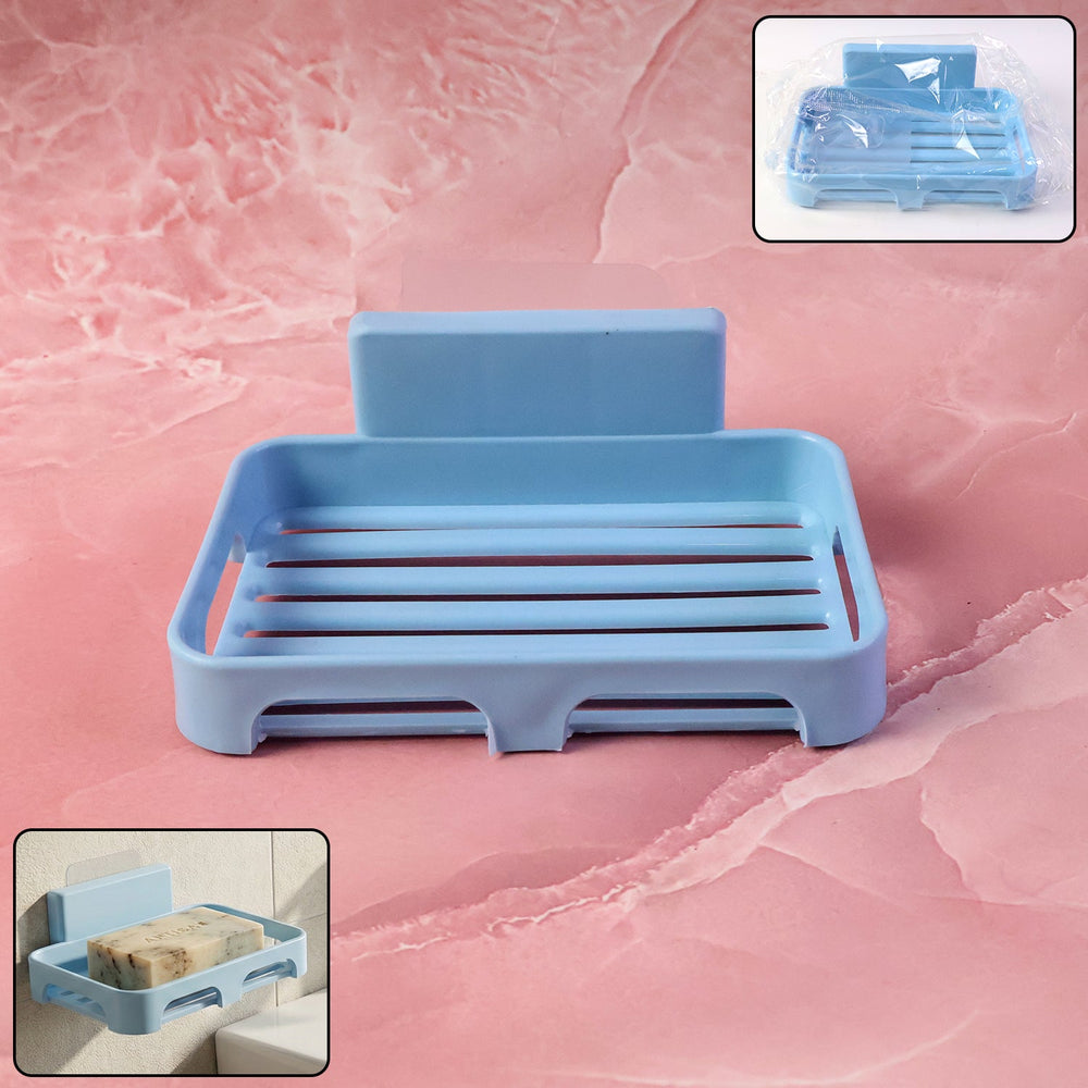 Plastic Soap Dish with Drain Slots – Self-Adhesive Wall Mount