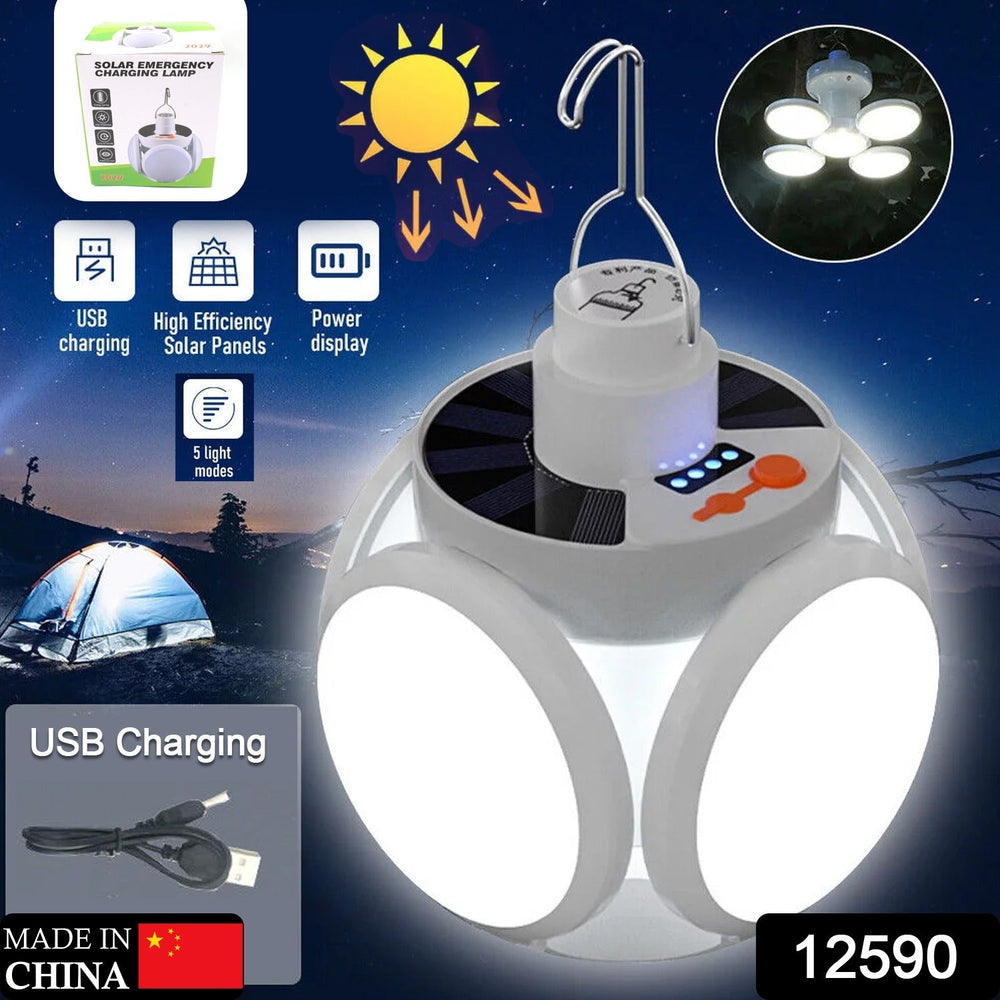 Solar Camping Light – USB Rechargeable Emergency LED