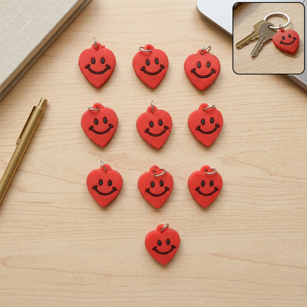 Heart-Shaped Smile Keychains – Vibrant & Durable Accessory Set