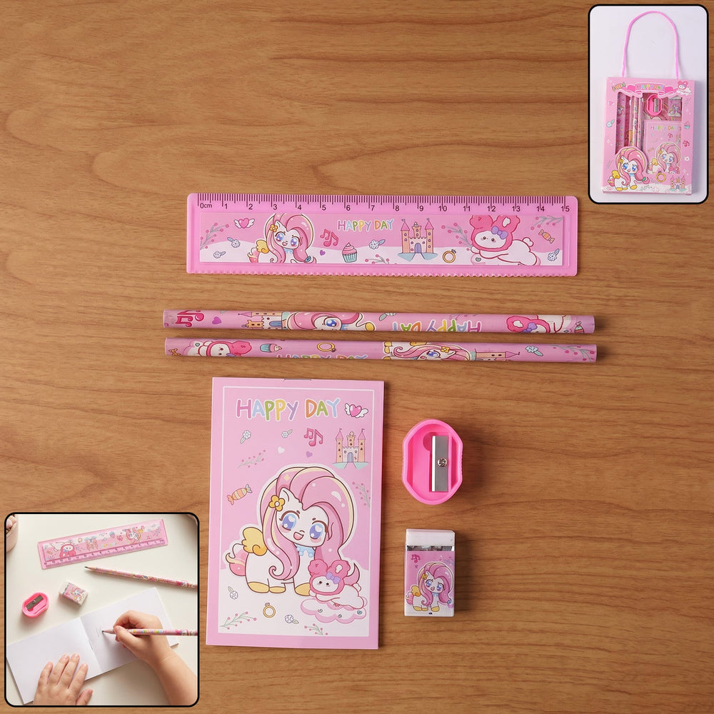 Cartoon Stationery Gift Set – Complete Kids School Supplies with Unicorn Design