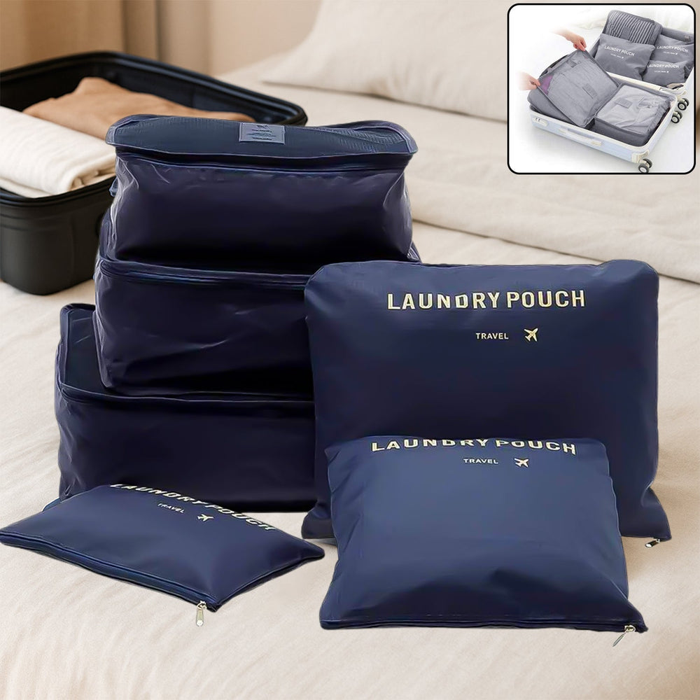 Cloth Organizer Pouch – 6 Pcs Travel Laundry Bags |