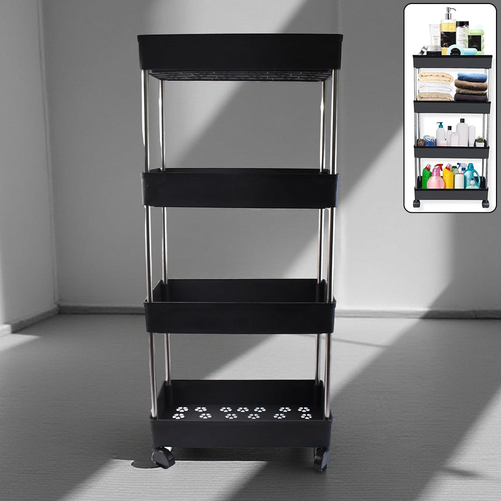 Movable Storage Rack Trolley – 4-Layer Heavy Duty Organizer