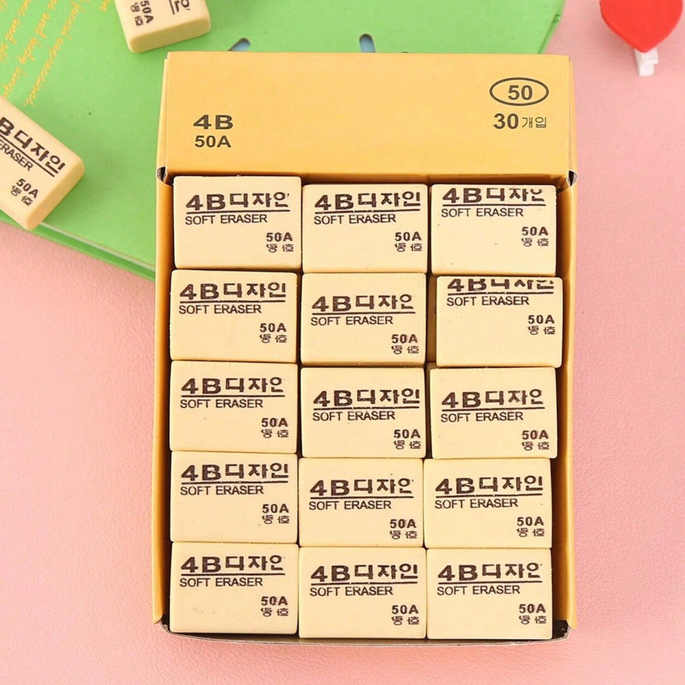 4B Erasers – Smudge-Free 30-Pack for Students | TinyTrendy