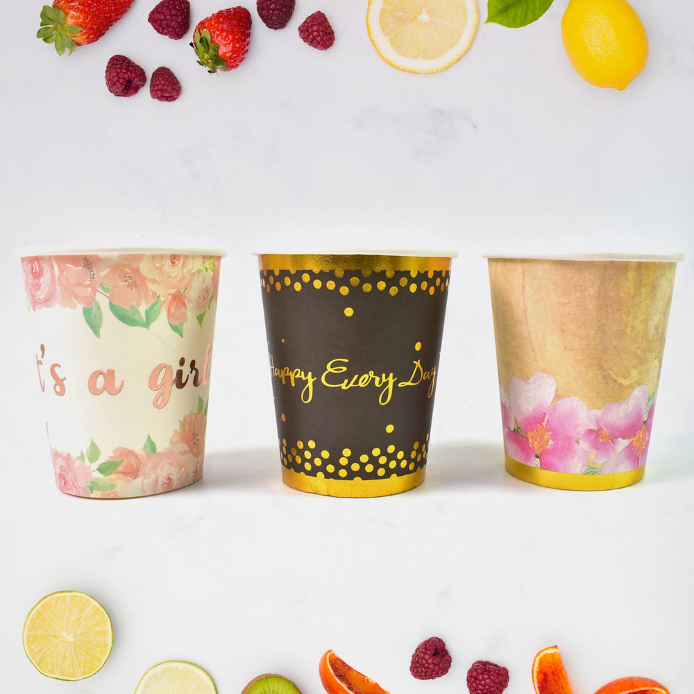 Disposable Paper Cups – Mixed Colour 3 Pcs Set | hydrozilla