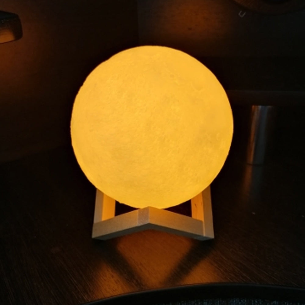 Rechargeable 3D Moon Lamp – Touch Control & Crystal Stand | PowerXpert