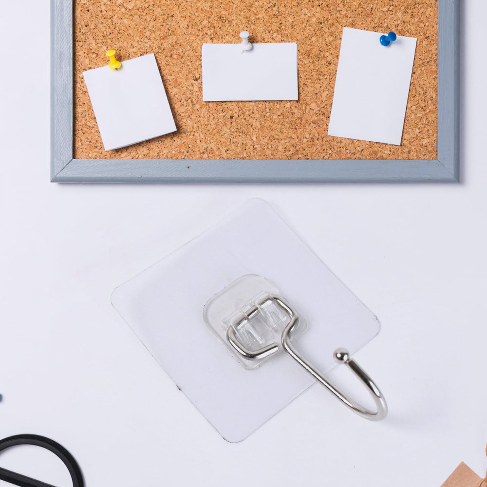 Transparent Stainless Steel Self Adhesive Wall Hook – Large, Heavy Duty | GlimmerHome