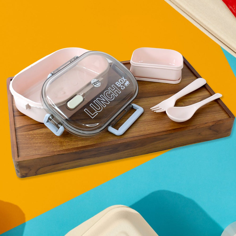 Leak-Proof Lunch Box – 3 Compartments with Spoon