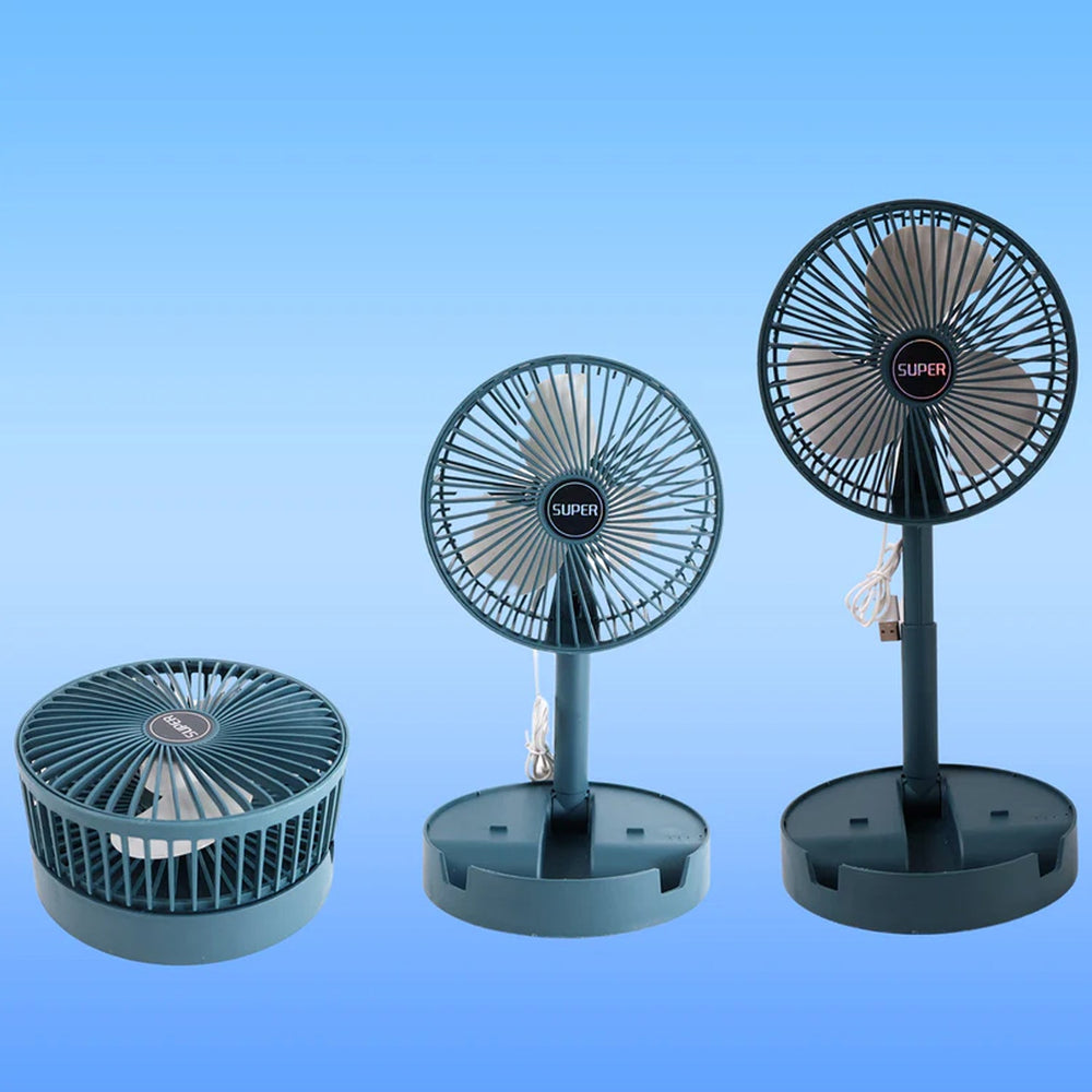 Telescopic Foldable Mini USB Desk Fan – Adjustable & Quiet Cooling