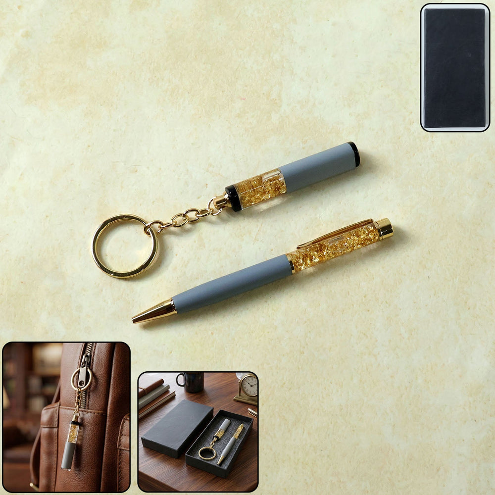 Premium 2 In 1 Keychain and Pen – Stylish Office Gift Set