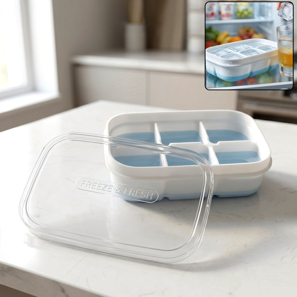 Mini Plastic Ice Tray for Freezer, Six Cavity Compact Design for Home